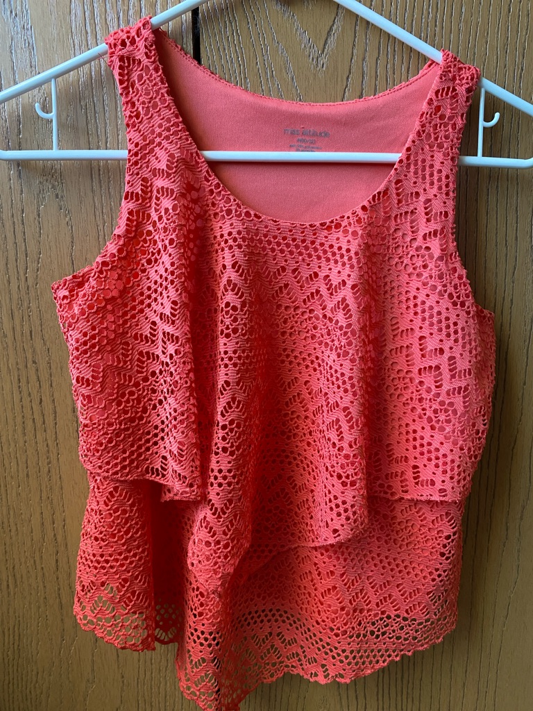 Coral Crochet Layered Tank Top - Kids